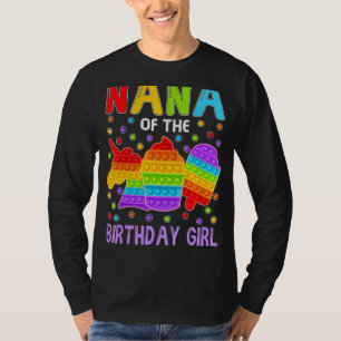 Camiseta Pop Nana Da Matriz De Família Birthday Girl