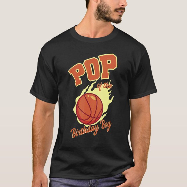 Camiseta Pop Of The Birthday Boy Basketball Family Bday Par (Frente)