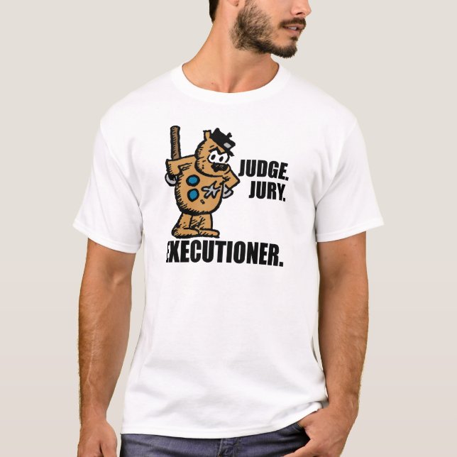 Camiseta Pop Offisa: "Juiz, Júri, Executante" (Frente)