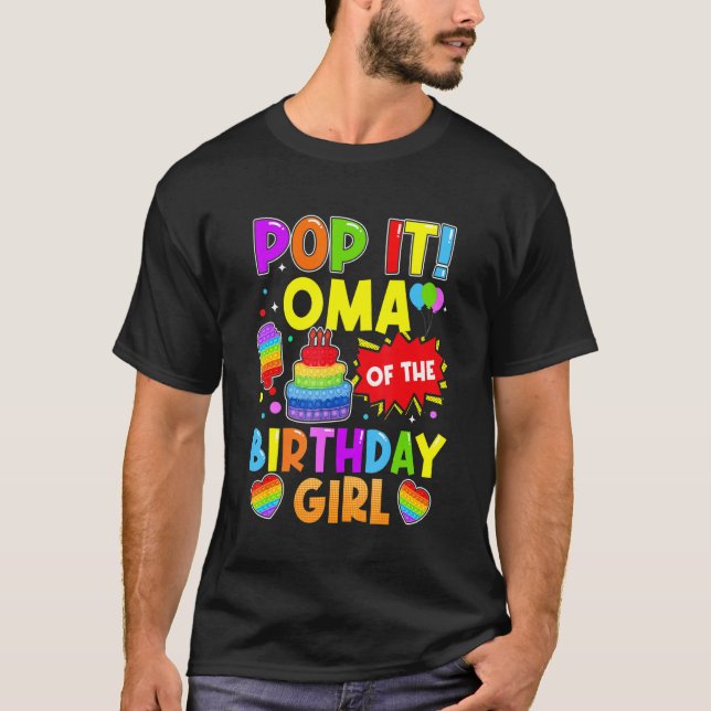 Camiseta Pop Oma Da Família De Crianças De Aniversário (Frente)