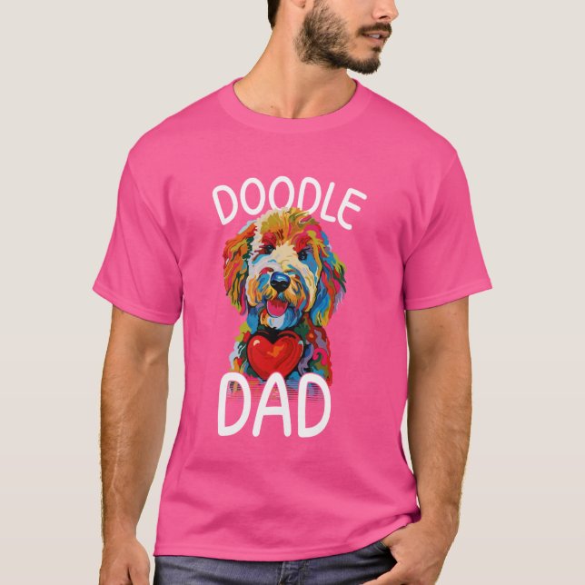 Camiseta Pop Pai de Goldendoodle Mens Goldendoododle (Frente)