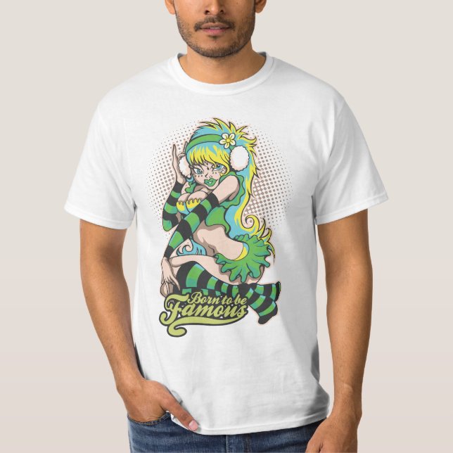 Camiseta Pop Pin-Up Nascer para ser famoso (Frente)