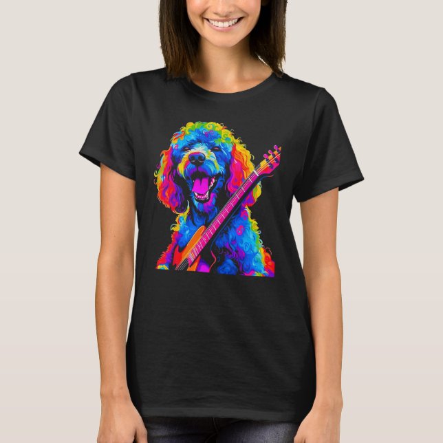 Camiseta Pop Poodle Dog Guitar (Frente)