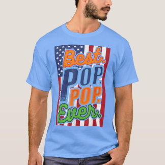 Camiseta Pop Pop americano Bandeira Avô Avô do Pai
