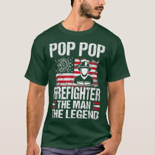 Camiseta Pop Pop Bombeiro Homem Legenda Retro USA F