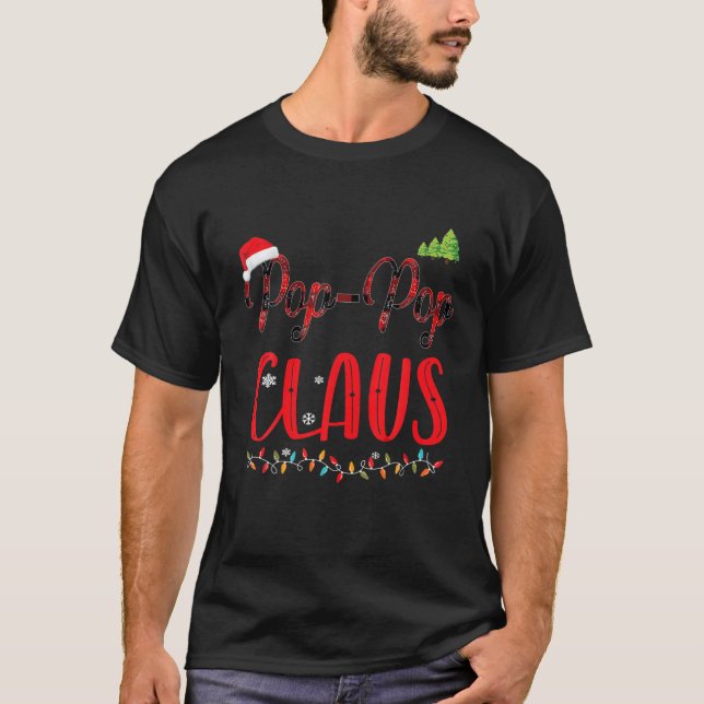 Camiseta Pop Pop Claus Correspondendo A Família De Pijamas  (Frente)
