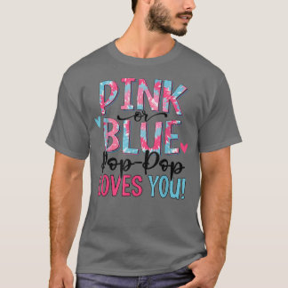 Camiseta Pop Pop cor-de-rosa ou azul, te ama, colar, querid