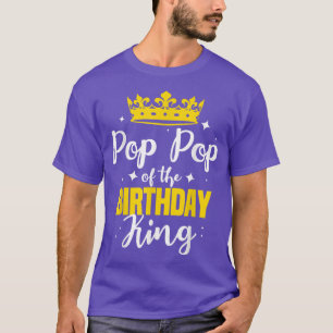 Camiseta Pop Pop da Coroa do Partido Rei de Aniversário Cel