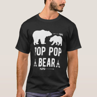 Camiseta Pop Pop de Seta de Seta Vovô Urso Dotado Avós