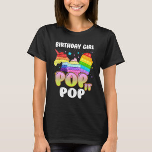 Camiseta Pop Pop Do Sorvete Da Rapariga De Aniversário