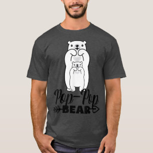 Camiseta Pop-Pop Urso Engraçado Pop-Pop-Família de Combinaç