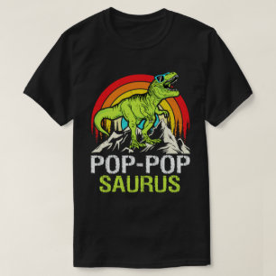 Camiseta Pop-popsaurus Dinossaur Avô Saurus Dia de os pais