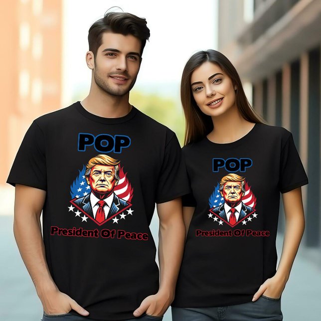 Camiseta POP - Presidente da Paz Trump (Criador carregado)