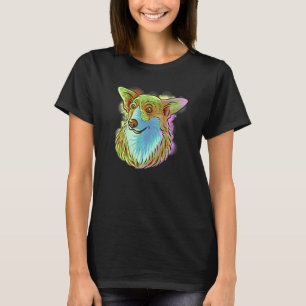 Camiseta Pop Retrato Colorido Cachorro Corgi Dia de as mães