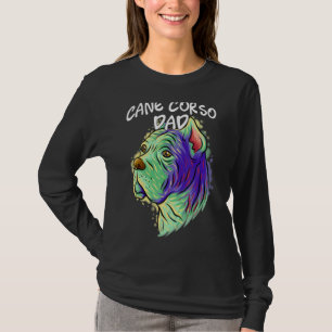 Camiseta Pop-Retrato Colorido Cane Corso Cachorro Pai Pai