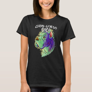 Camiseta Pop-Retrato Colorido Cane Corso Cachorro Pai Pai
