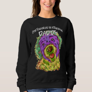 Camiseta Pop Retrato Colorido Pai Pai de Cão de Água em Por