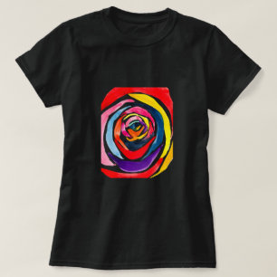 Camiseta pop rosa de aquarela abstrato