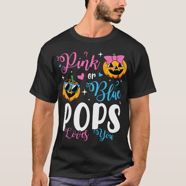 Camiseta Pop Rosa Ou Azuis Te Ama Homens Bebês Pumpkin (Frente)