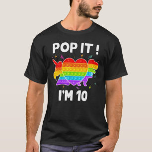 Camiseta Pop, sou 10 Garota de aniversário, Pop de brinqued