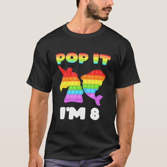 Camiseta Pop Sou 8 Brinquedos de Pop de Aniversário (Frente)