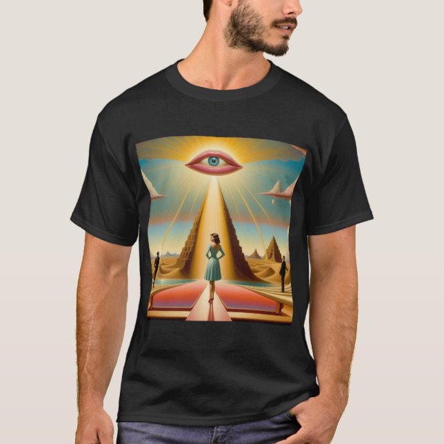 Camiseta Pop Surreal Landscape com números (Frente)