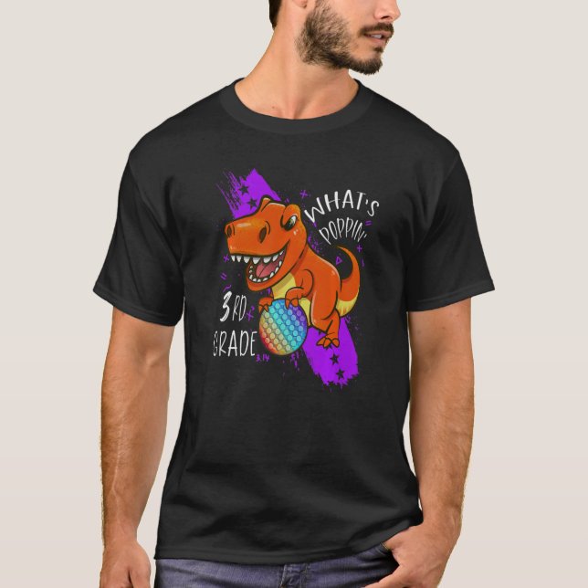 Camiseta Pop Ti Fidget Toy Dinossaur Rex De Volta Para A 3ª (Frente)