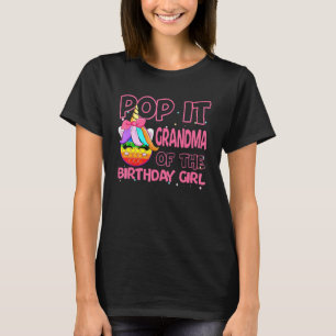 Camiseta Pop Vovó Da Rapariga De Aniversário Do Unicórnio