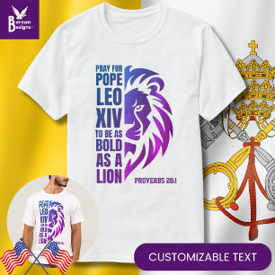 Camiseta POPE LEO XIV Católica Cristã de Leão Negrito
