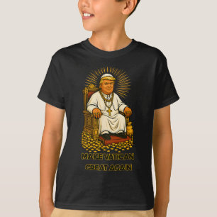 Camiseta Pope Trump Funny Trump Vaticano Christian Retro Ch