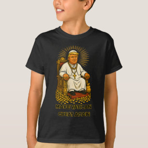 Camiseta Pope Trump Funny Trump Vaticano Christian Retro Ch