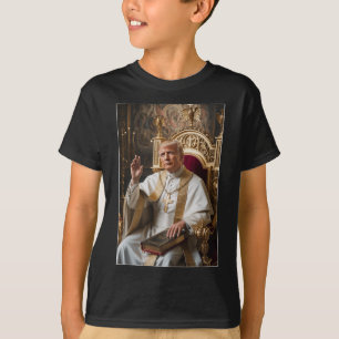 Camiseta Pope Trump Funny Trump Vaticano Christian Retro Ch