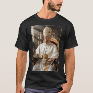 Camiseta Pope Trump Funny Trump Vaticano Christian Retro Ch