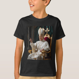 Camiseta Pope Trump Funny Trump Vaticano Christian Retro Ch