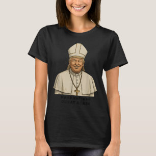Camiseta Pope Trump Funny Trump Vaticano Christian Retro Ch