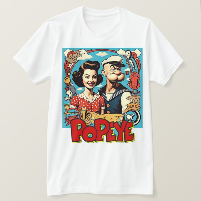 CAMISETA "POPEYE E OLIVA" (Frente do Design)