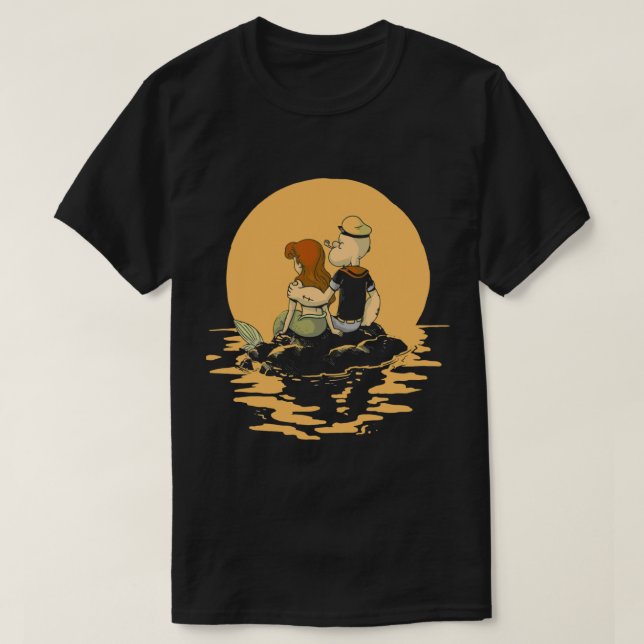 Camiseta Popeye The Sailor x Ariel The Little Mermaid Class (Frente do Design)