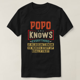 Camiseta Popo Sabe Tudo Presente Divertido do Avô