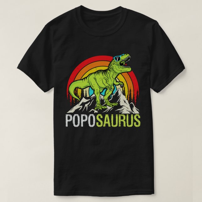 Camiseta Poposauro Dinossauro Vovô Dia de os pais Saurus (Frente do Design)