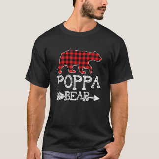 Camiseta Poppa Bear Christmas Pajama Red Xadrez Buffalo Fam