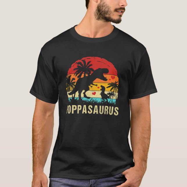 Camiseta Poppa Dinosaur Funny Kid Poppa Saurus 2022 (Frente)