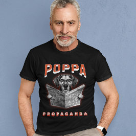 Camiseta Poppa Propaganda Notícias Cachorro Lendo Jornal