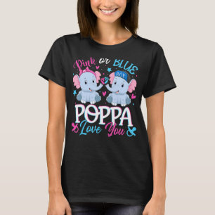Camiseta Poppa Rosa Ou Azul Te Ama Elefantes Sexo De Bebê