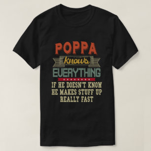 Camiseta Poppa Sabe Tudo Que O Avô Engraçado Deu