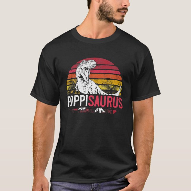 Camiseta Poppi Saurus Dia de os pais T - Rex Poppisaurus (Frente)