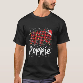 Camiseta Poppie Bear Vermelho Xadrez Natal Pajama Feliz Nat