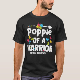 Camiseta Poppie de uma Família de Guerreiros do Autismo Con