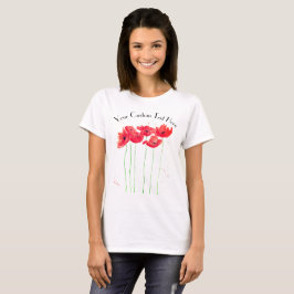 Camiseta Poppies aquarela flores vermelhas para sua Poppy