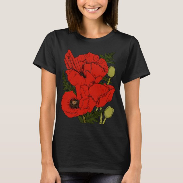 Camiseta Poppies Coloridos (Frente)