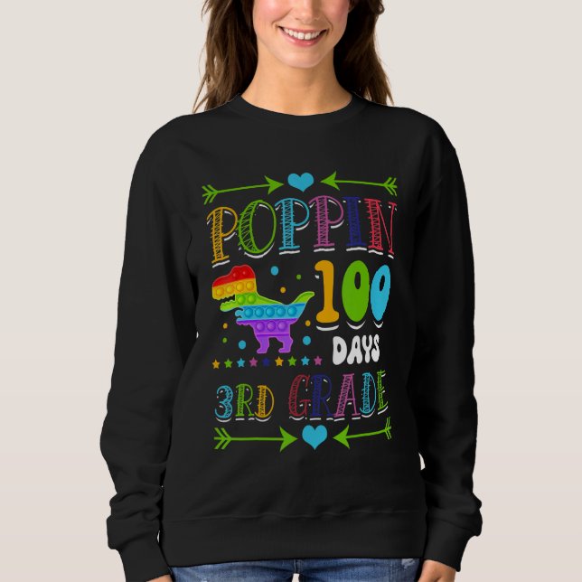 Camiseta Poppin 100 Days 3rd Grade Primary School Dinosaur  (Frente)
